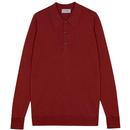 John Smedley Dorset Knitted Polo Shirt in Red Jasper
