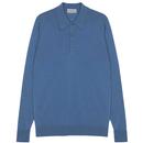 John Smedley Dorset Knitted Polo Shirt in Riviera Blue