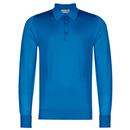john smedley dorset long sleeve mod polo shirt larimar blue