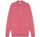 John Smedley Dorset Merino Wool Knitted Polo Shirt in Ash Rose