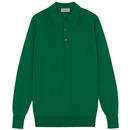 John Smedley Dorset Made in England Mod Knitted Polo Shirt in Sherwood Green