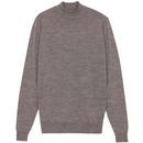 John Smedley Harcourt 60s Mod Mock Turtleneck Jumper in Mushroom