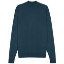 John Smedley Harcourt Knitted Mock Turtleneck Jumper in Smoke Blue