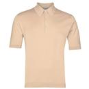 John Smedley Isis Made in England Knitted Polo Shirt in Ecru