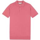 John Smedley Payton Knitted Polo Shirt in Ash Rose