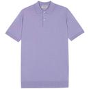 John Smedley Payton Mod Knitted Polo Shirt in Cosmic Violet