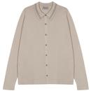 John Smedley Woodford Made in England Button Through Knitted Shirt in Almond