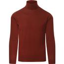 john smedley mens cherwell knit pullover rollneck top paprika red