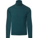 john smedley mens cherwell knit pullover rollneck top teal