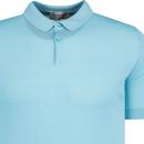 Rhodes John Smedley Knitted Polo Shirt Spring Blue
