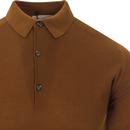 Roth JOHN SMEDLEY Mod Waffle Knit Polo in Ginger
