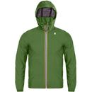 K-Way Jukes Light Ripstop Retro 80s Mesh Lined Hooded Technical Jacket in Green Cactus