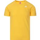 kappa mens coen contrast shoulder tape crew neck tshirt yellow