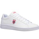 kswiss mens court shield leather trainers white corporate