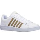 kswiss mens court winston leather trainers white olive drab
