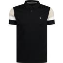 weekend offender mens monteray contrast arm panels polo tshirt black