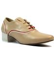 laceys patti retro 1970s mod piping shoes nude