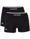 + LACOSTE Men's 2 Pack Cotton Stretch Trunks BLACK