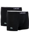 + LACOSTE Men's 2 Pack Cotton Stretch Trunks BLACK