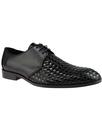 lacuzzo mod patent basket weave derby shoes black