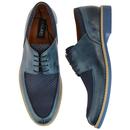 LACUZZO Retro Mod Dogtooth Stamp Suede Shoes 