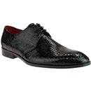 Lacuzzo Men's Retro Mod Etched Patent Leather Dress Shoes in Black
