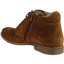 LACUZZO Retro Fur Lined Side Zip Suede Boots BROWN