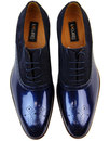 LACUZZO Retro Metallic Blue Saddle Oxford Shoes