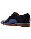LACUZZO Retro Metallic Blue Saddle Oxford Shoes