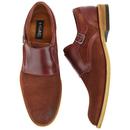 LACUZZO Retro Suede & Leather 60s Mod Monk Shoes