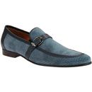 LACUZZO Mens 60s Mod Perforated Suede Loafers BLUE