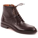 Lacuzzo Men's Scotch Grain Zip Side Hiking Boots in Brown