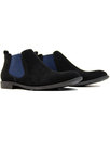 LACUZZO Mod Suede Desert Chelsea Boots BLACK/BLUE