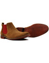 LACUZZO Mod Suede Desert Chelsea Boots TAN/RED