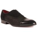 Lacuzzo Men's Mod Textured Upper Toe Cap Dress Shoes in Black