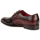 LACUZZO Mod Two Tone Croc Stamp Derby Shoes (B/W)