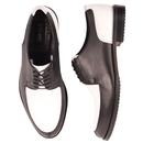 LACUZZO Mod Two Tone Leather Jam Shoes Black and White