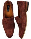 LACUZZO Retro Mod Two Tone Textured Suede Loafers