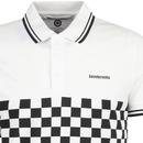 Lambretta 2 Tone Tipped Chequerboard Polo Top W/B