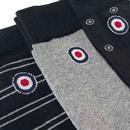 Lambretta Clothing Three Pack Men's Target Socks