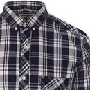 LAMBRETTA Men's Mod S/S Check Shirt (Navy/White)