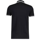 Lambretta 2 Tone Tipped Chequerboard Polo Top B/W