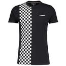 Lambretta Checkerboard Panel T-shirt in Black and White SS1012