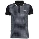 Lambretta Two Tone Checkerboard Polo Shirt in Black and Grey SS1224