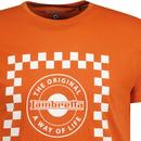 LAMBRETTA Retro Ska Checkerboard T-Shirt in Orange