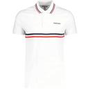 Lambretta Men's Mod Chest Stripe Jersey Polo Shirt in White SS1321