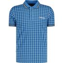 lambretta mens geometric print jersey polo tshirt blue