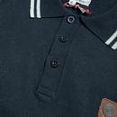 LAMBRETTA Retro Mod Knitted Tipped Polo Shirt Navy