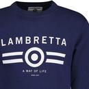 LAMBRETTA Stripe Mod Target Crew Neck Sweatshirt N