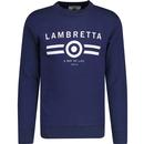 lambretta mens large logo print crew neck sweatshirt navy